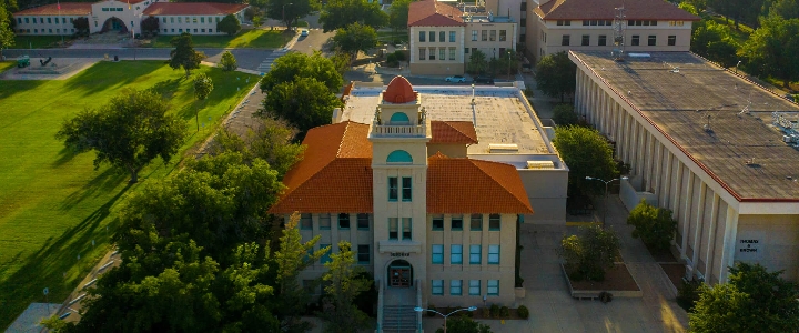 An aerial view of the NMSU campus.