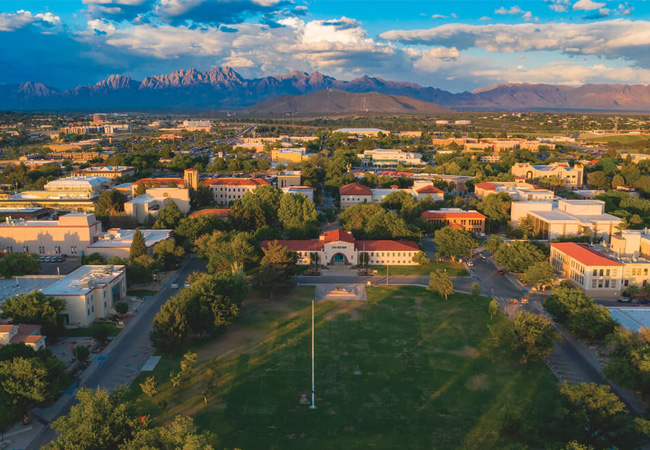 Campus Aerial_NMSU with Hadley Circle Dr