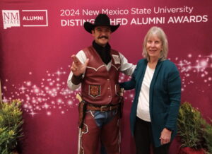 Faye Gruwell with Pistol Pete